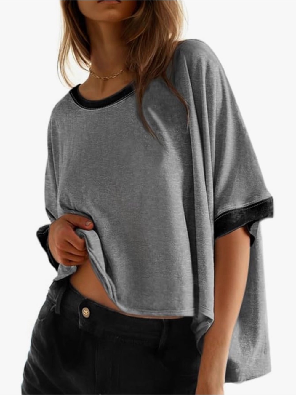 Dokotoo Oversized Boxy Top - Gray